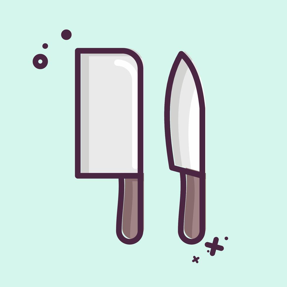 ícone facas. relacionado para eid al adha símbolo. mbe estilo. simples Projeto editável. simples ilustração vetor