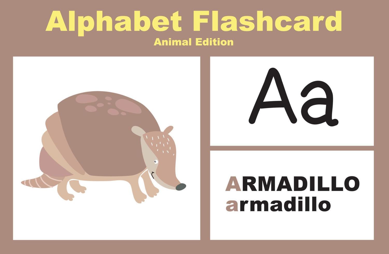 animal alfabeto flash card. educacional imprimível flash card. vetor ilustrações.