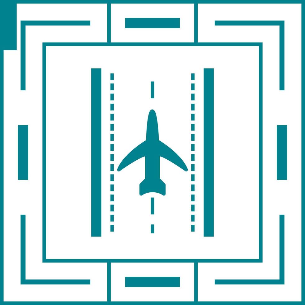 avião no ícone de vetor de pista