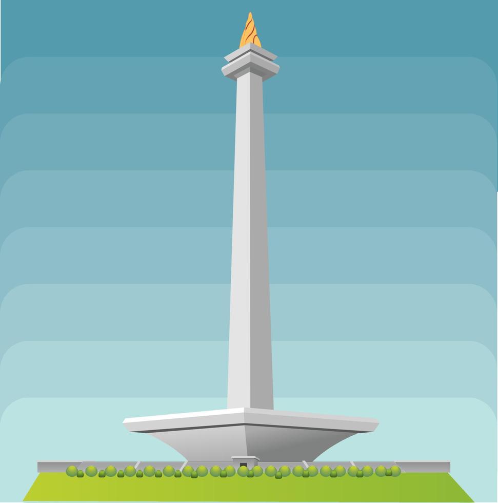 ilustração do monas ponto de referência dentro Jacarta vetor