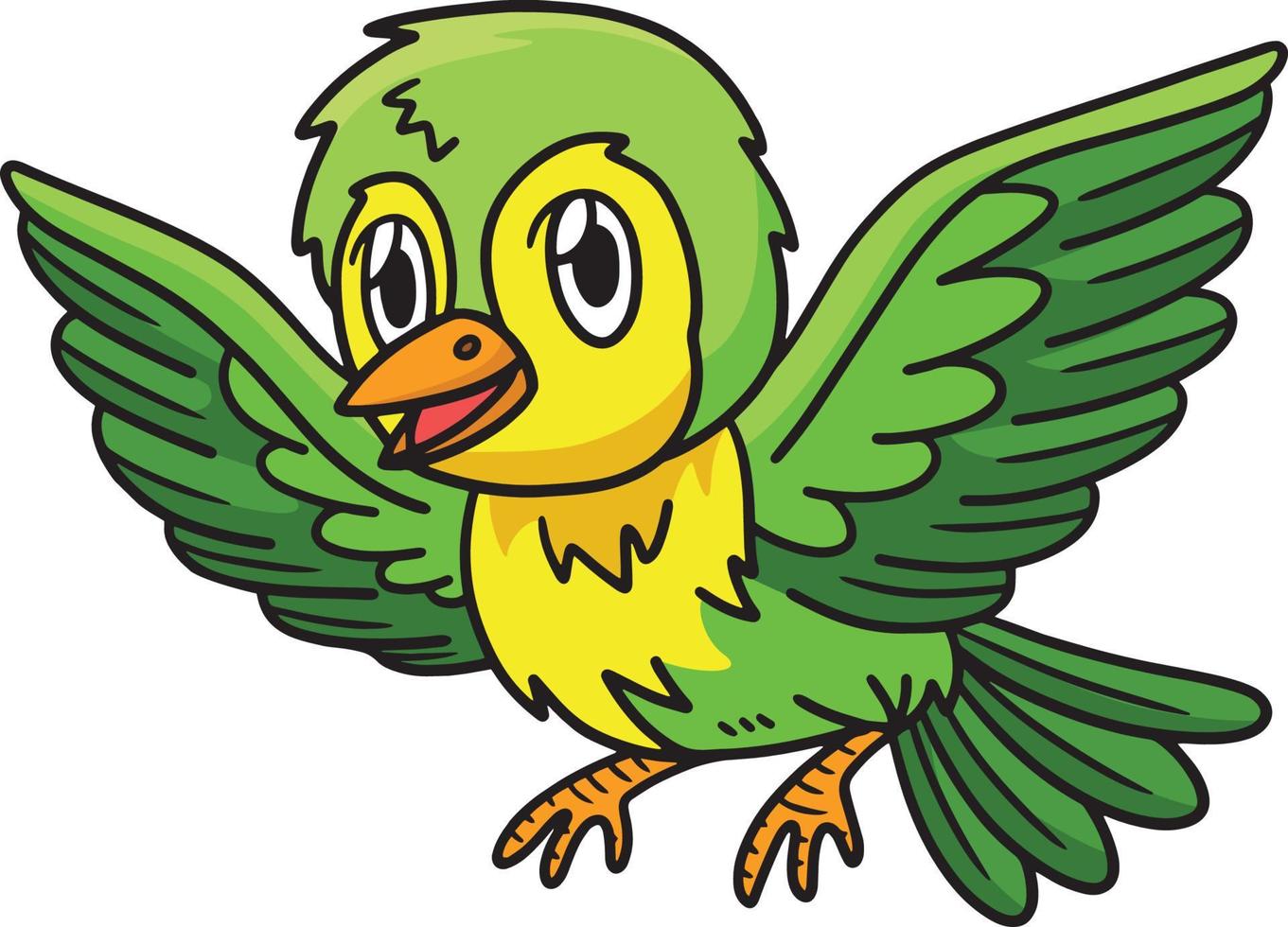 ilustração de clipart colorida de desenho de pássaro vetor