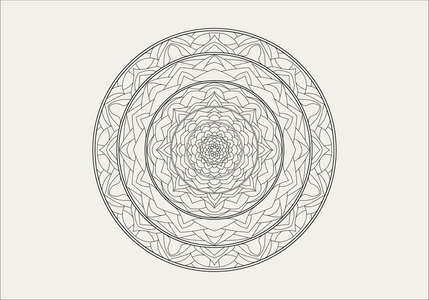 padrão circular em forma de mandala com flor para henna, mehndi, tatuagem, decoração. ornamento decorativo em estilo étnico oriental. esboço doodle mão desenhar ilustração vetorial. vetor