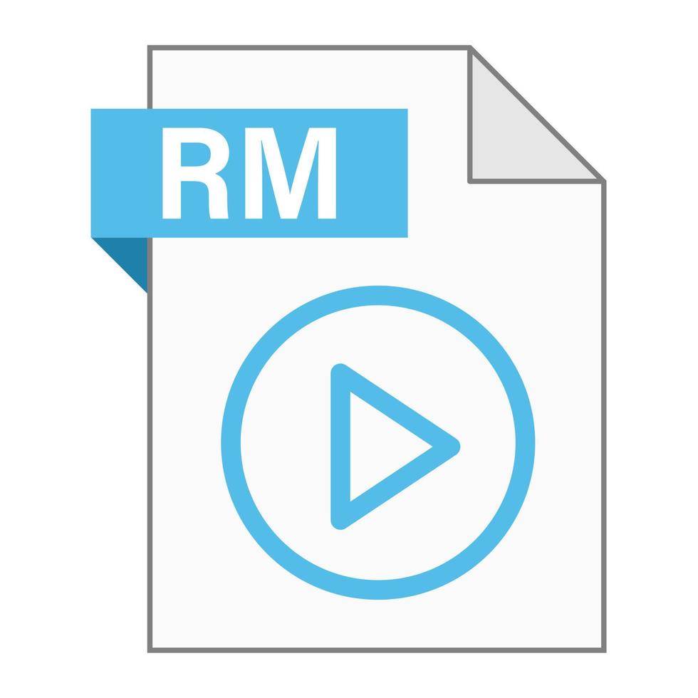 design plano moderno de ícone de arquivo rm para web vetor