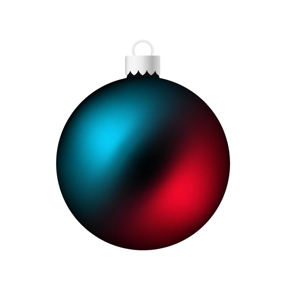 brinquedo ou bola da árvore de natal do arco-íris nas cores azul e vermelha vetor