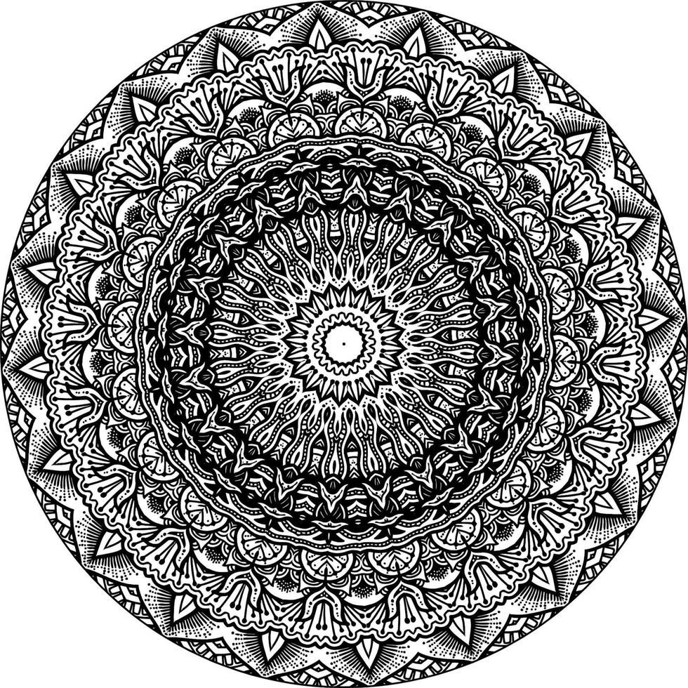 fácil circular padronizar dentro Formato do mandala para hena, mehndi, tatuagem, decoração. decorativo enfeite dentro étnico oriental estilo. coloração livro página vetor