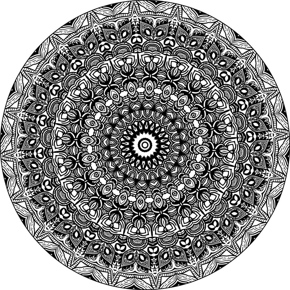 decorativo mandala com marinho elementos e ondas em branco isolado fundo. para coloração livro Páginas. vetor