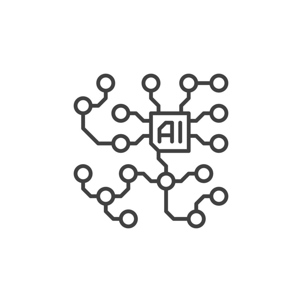 artificial inteligência rede conceito esboço simples vetor ícone