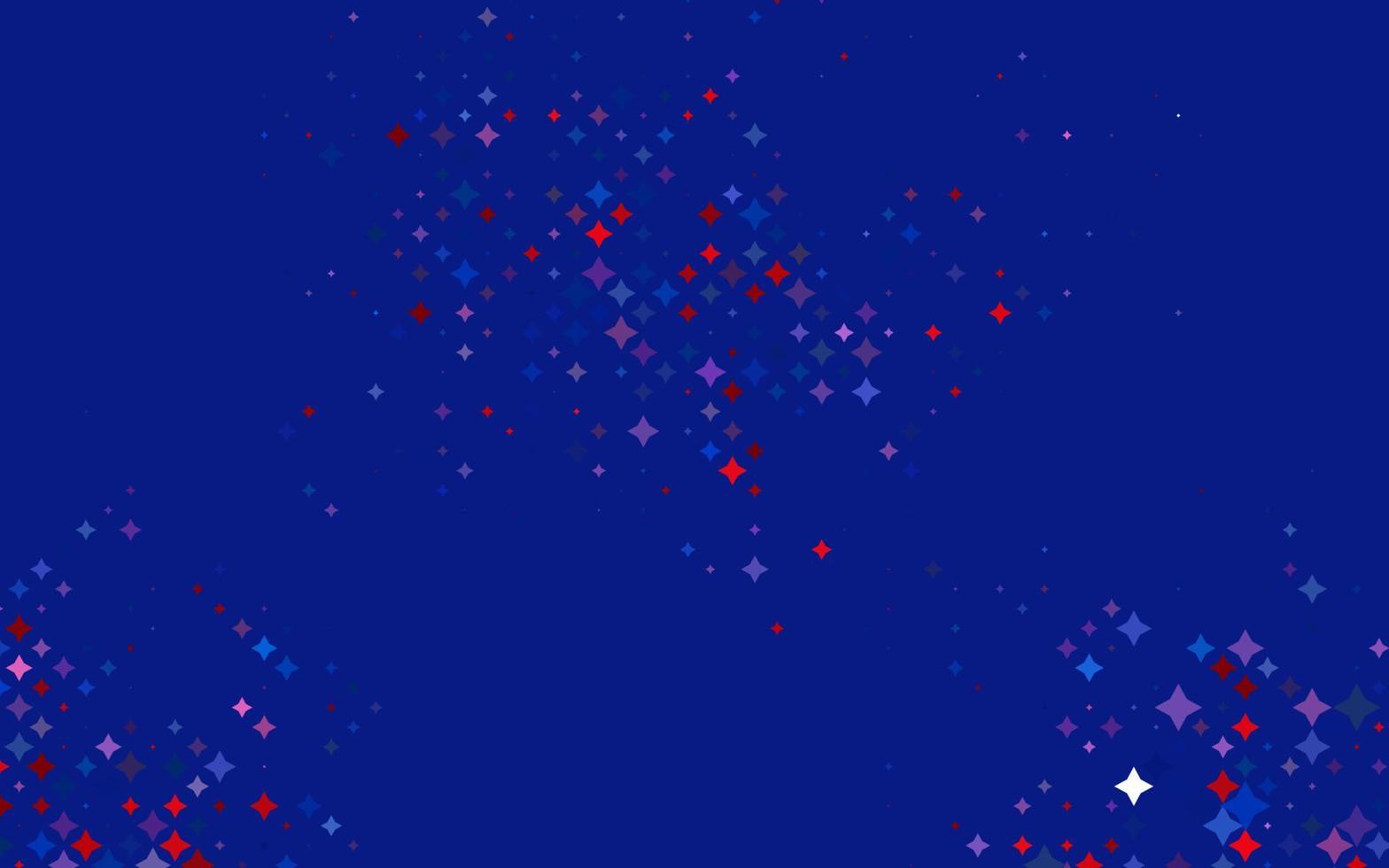 padrão de vetor azul, vermelho claro com estrelas de natal.