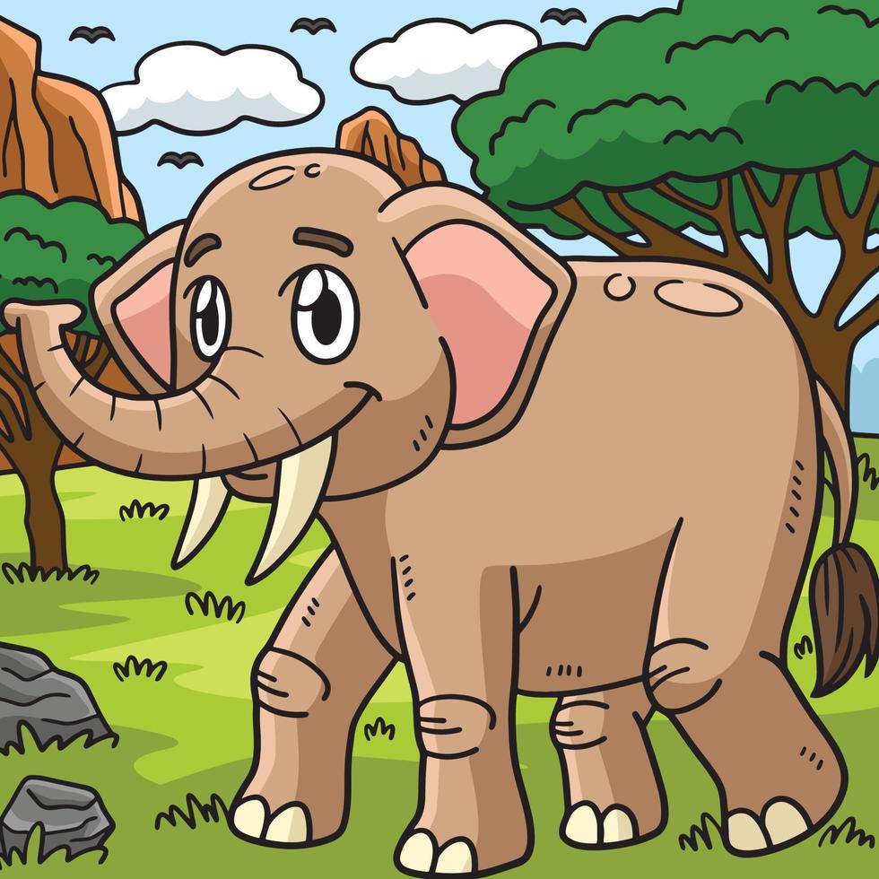 elefante animal colori desenho animado ilustração vetor