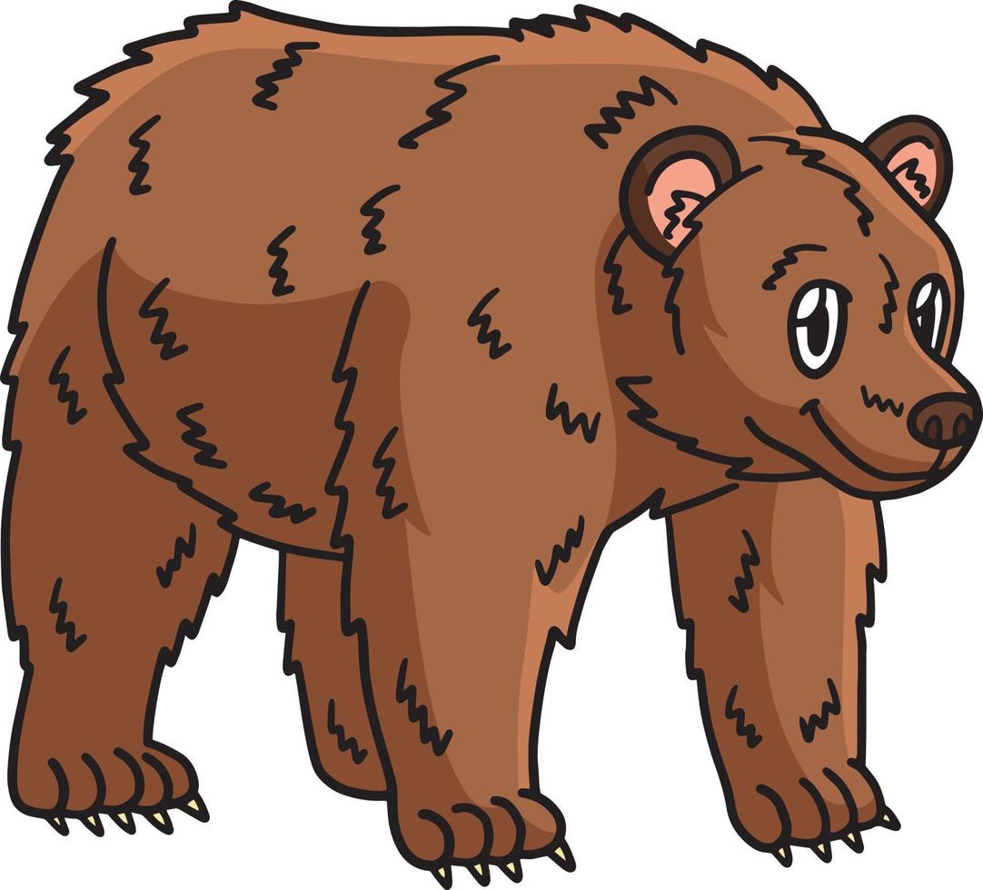 ilustração de clipart colorida de desenho animado de urso vetor