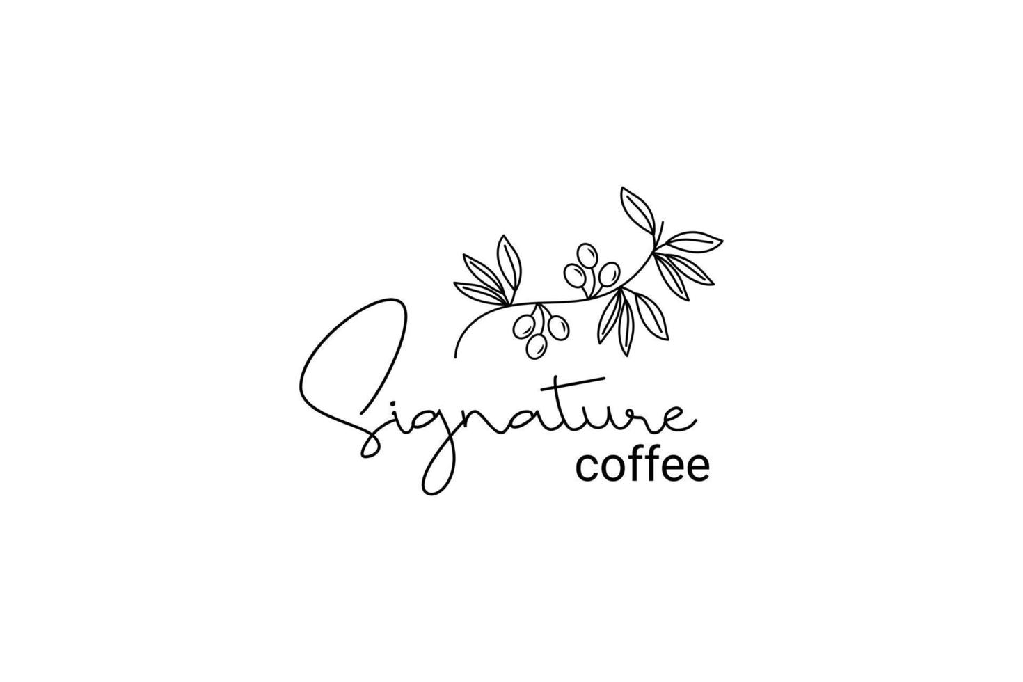 Prêmio café plantar logotipo inspiração com folhas para caffe vetor