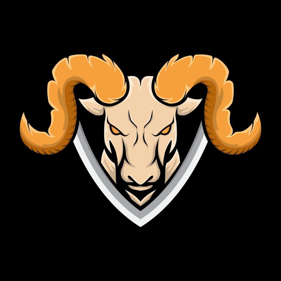 logotipo de mascote de cabeça de cabra vetor