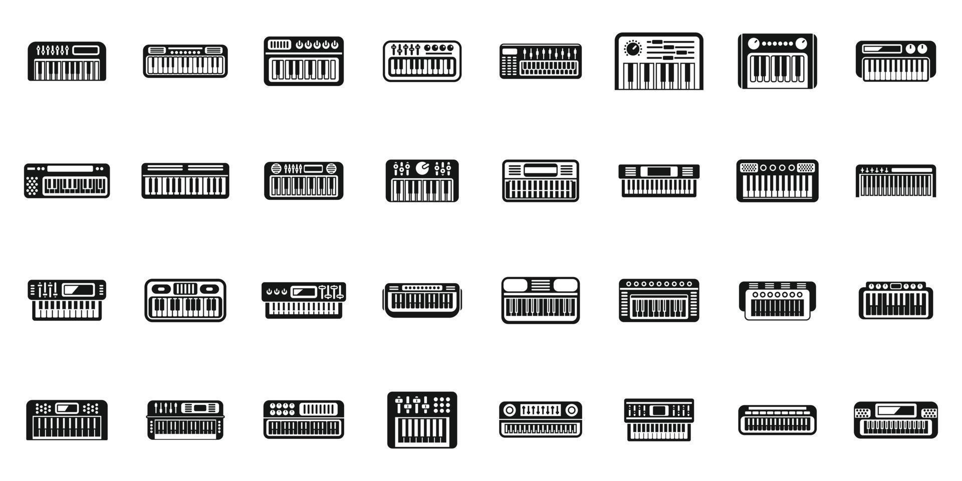 sintetizador ícones conjunto simples vetor. acústico audio vetor
