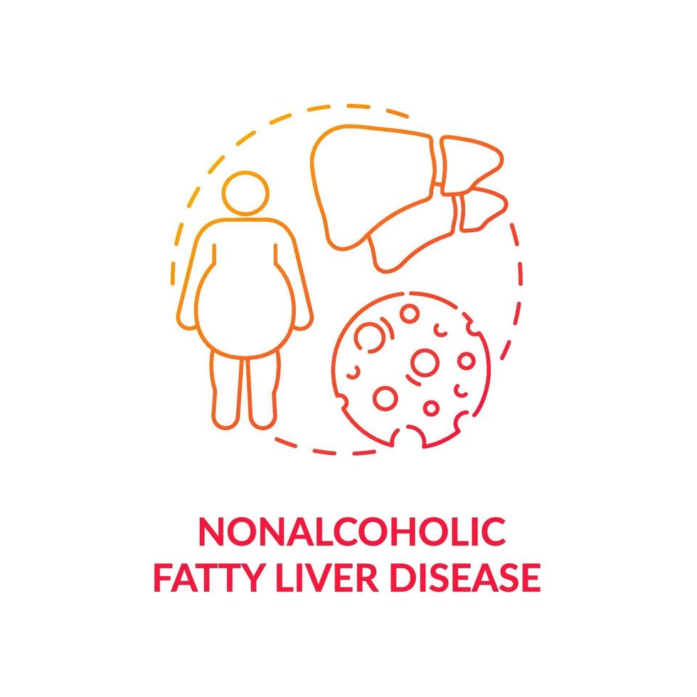Ícone do conceito de doença hepática gordurosa não alcoólica vetor