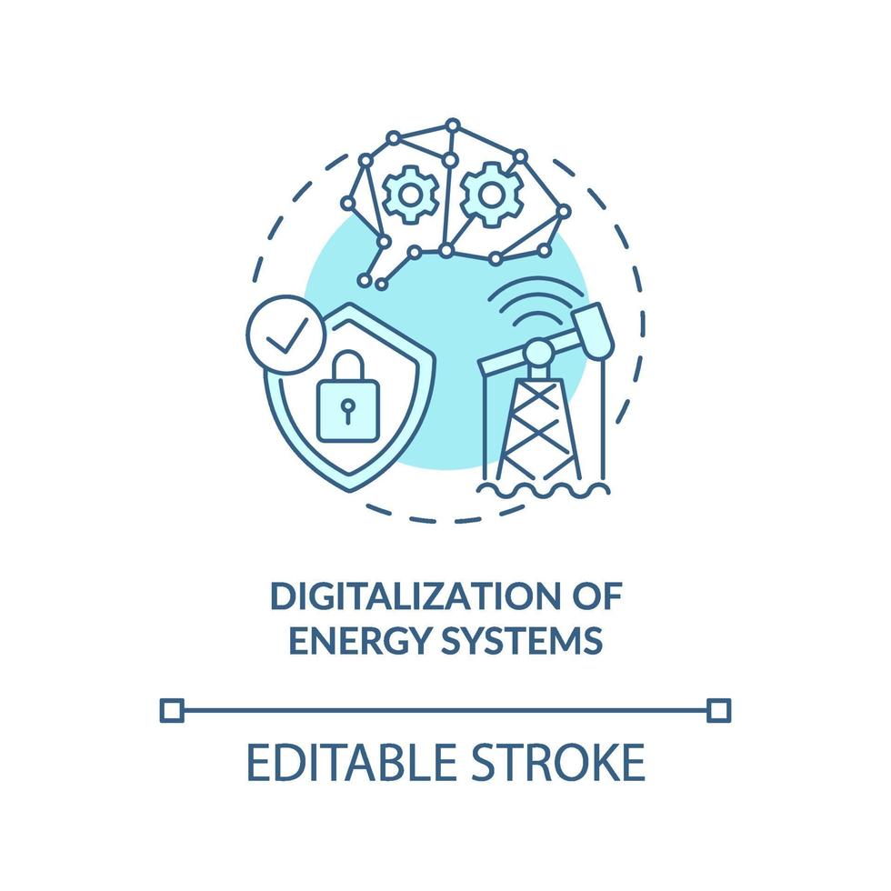 ícone do conceito de digitalização de sistemas de energia vetor