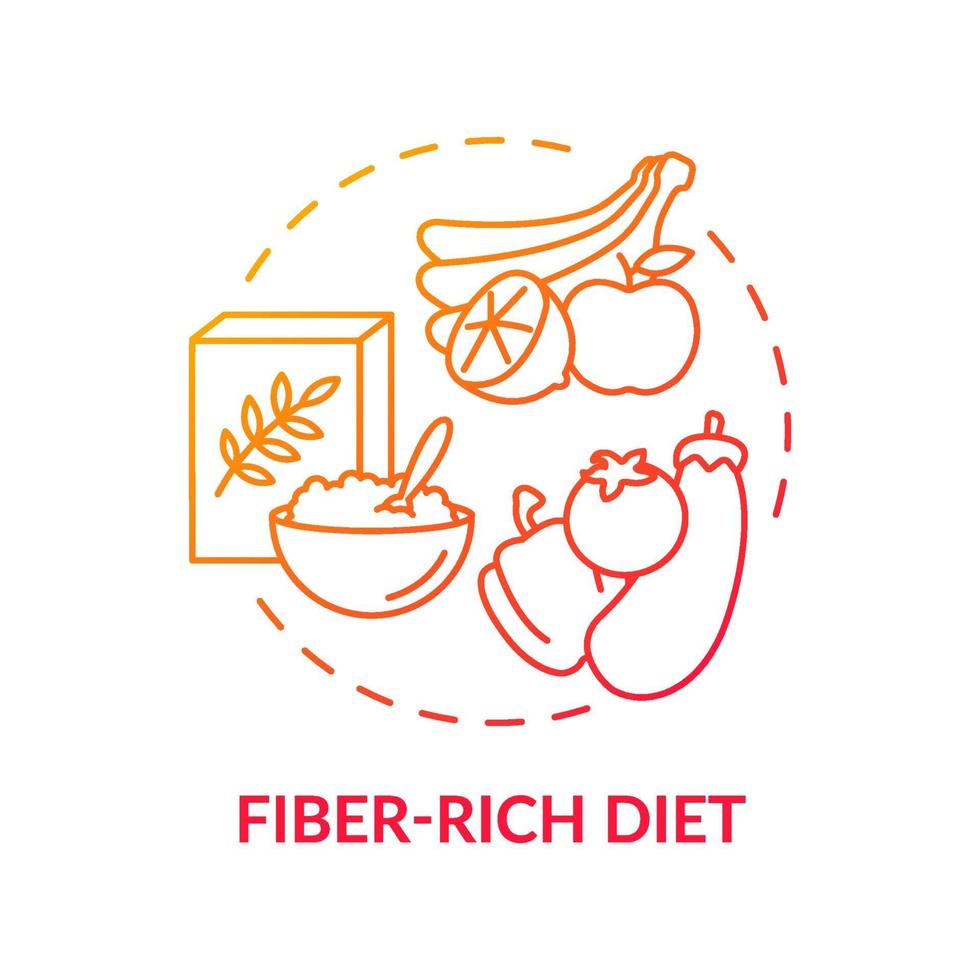 ícone do conceito de dieta rica em fibras vetor