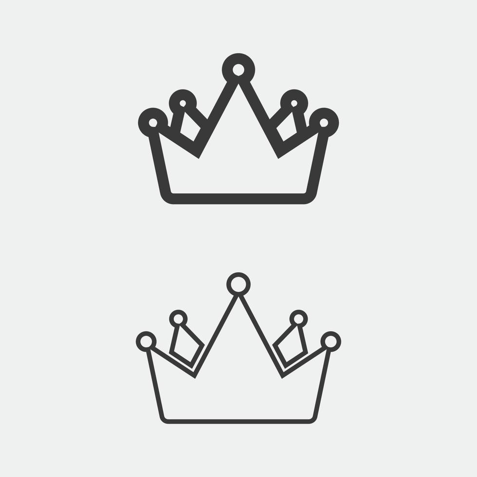 coroa logotipo e rainha, rei logotipo designtemplate vetor ilustração