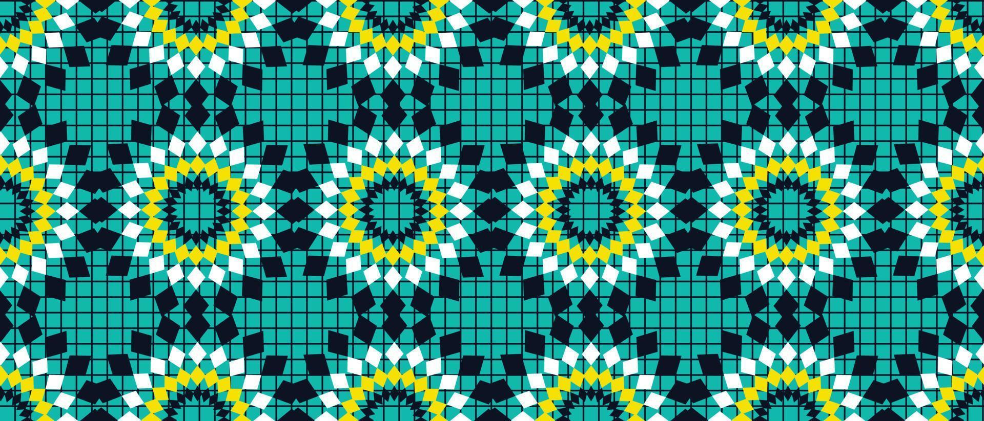 africano étnico tradicional azul padronizar. desatado lindo kitenge, Chitenge, Ancara estilo. moda Projeto dentro colorido. geométrico círculo abstrato motivo. floral flor Ancara impressões, africano cera impressões vetor