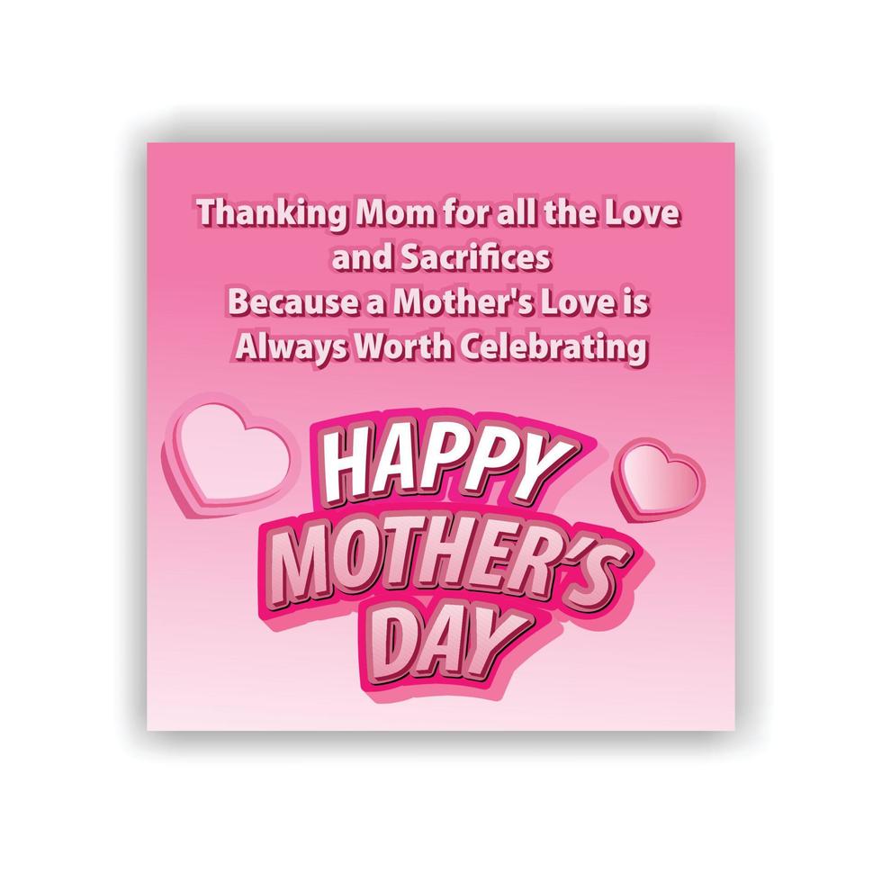 feliz mães dia cumprimento cartão com papel cortar elementos. vetor amor símbolo e caligráfico texto feliz mães dia em Rosa fundo.