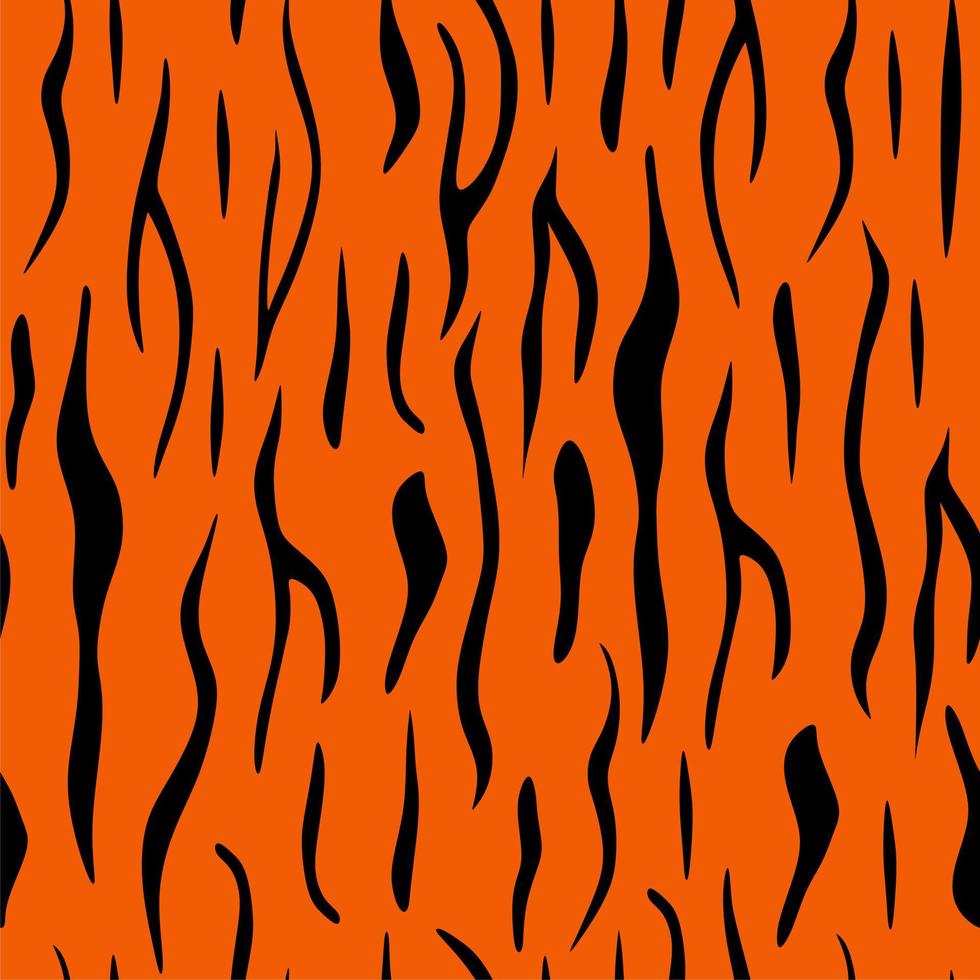 textura padrão tigre laranja listra repetida sem costura safári na selva preta vetor