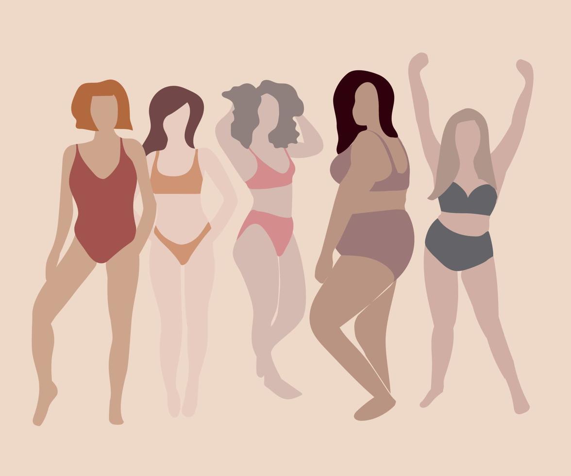 diversidade mulheres corpo forma vetor