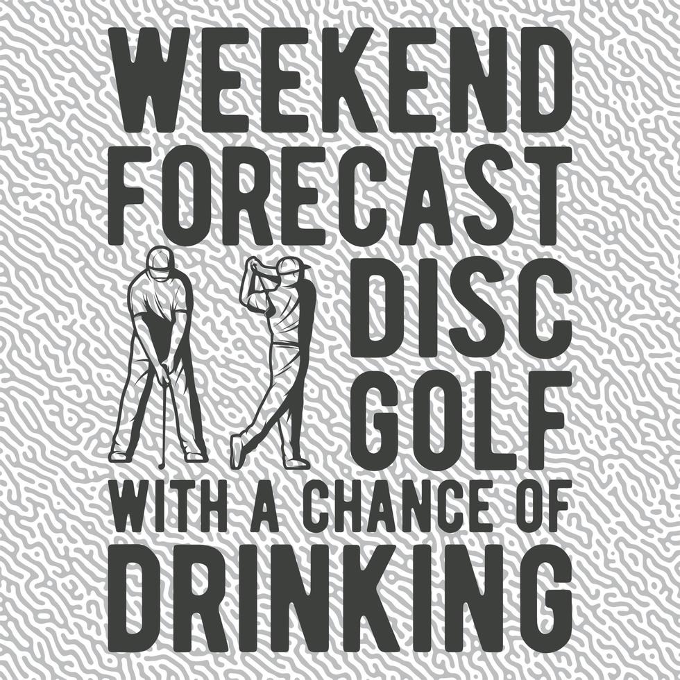 final de semana previsão disco golfe com uma chance do bebendo vetor