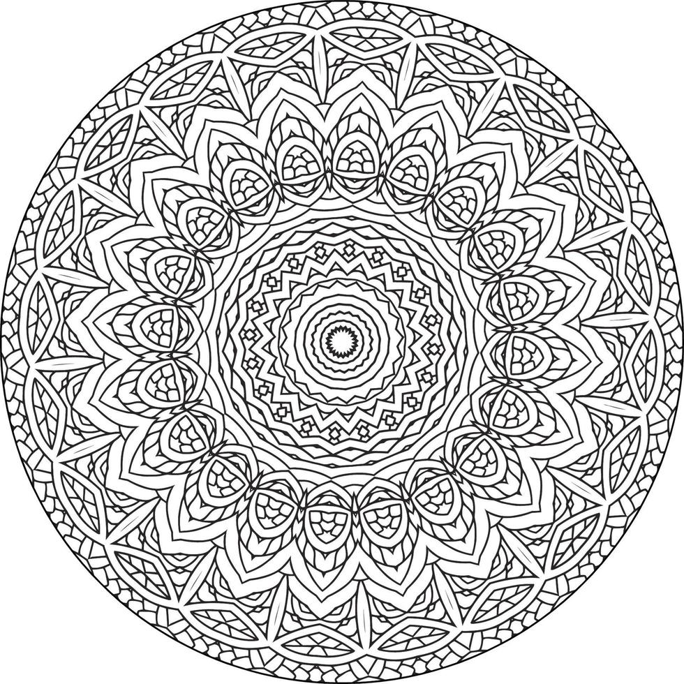 fácil circular padronizar dentro Formato do mandala para hena, mehndi, tatuagem, decoração. decorativo enfeite dentro étnico oriental estilo. coloração livro página vetor