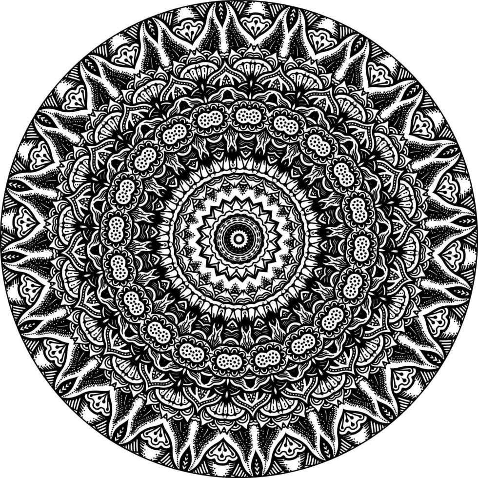 fácil mandala, simples mandalas flores coloração página em branco fundo. vetor