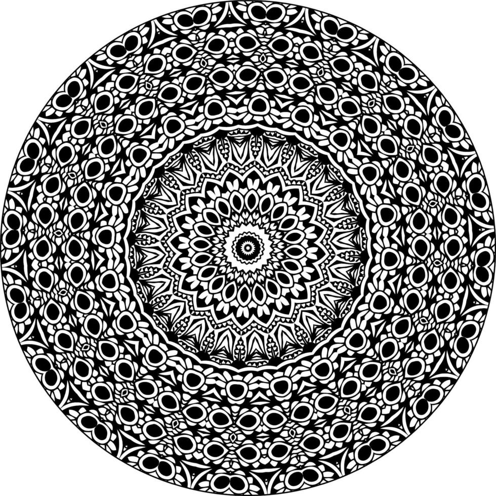 padrão de mandala abstrata de vetor. arte na parede. livro de colorir rendas padrão a tatuagem. design para uma camisa de pintura de papel de parede e design de adesivo de azulejo, ornamento de círculo decorativo em estilo oriental étnico vetor