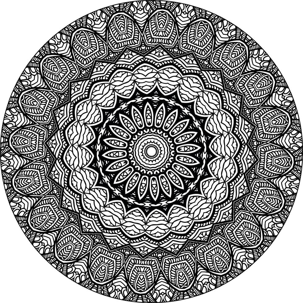 padrão de mandala abstrata de vetor. arte na parede. livro de colorir rendas padrão a tatuagem. design para uma camisa de pintura de papel de parede e design de adesivo de azulejo, ornamento de círculo decorativo em estilo oriental étnico vetor