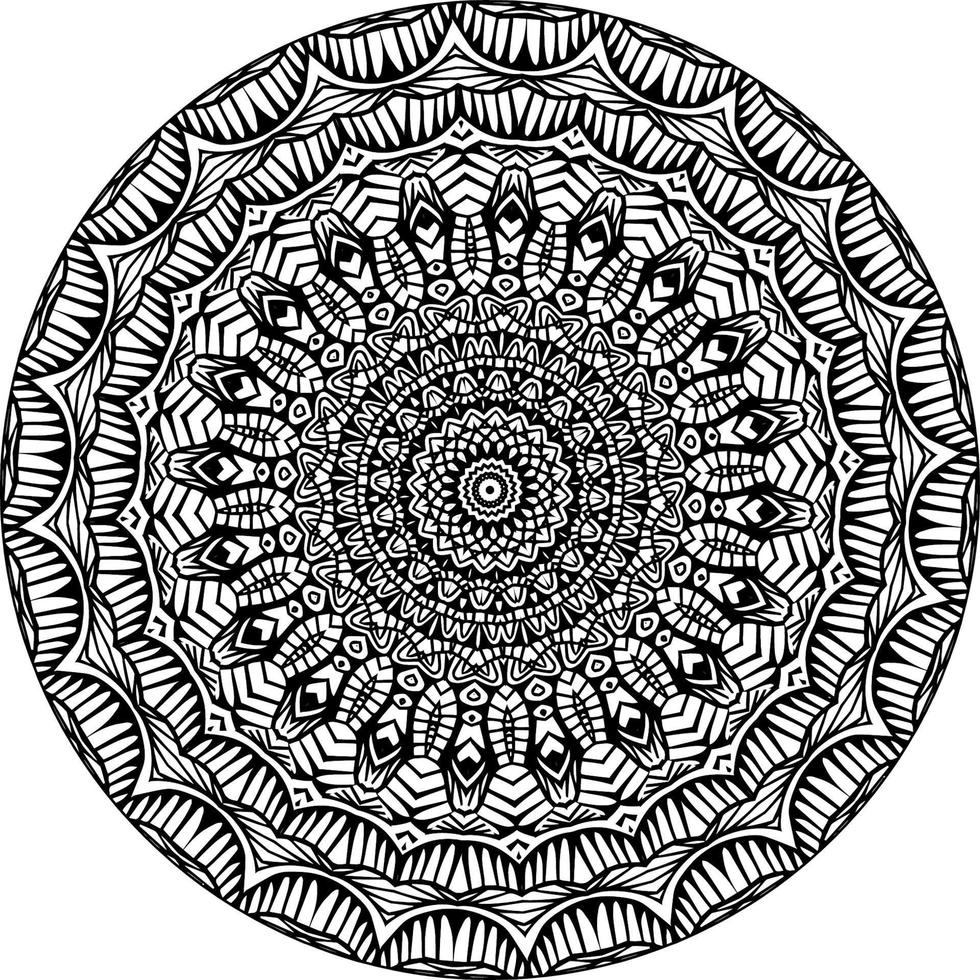 simples rabisco mandala com floral e coração padrões em uma branco isolado fundo. para coloração livro Páginas. vetor