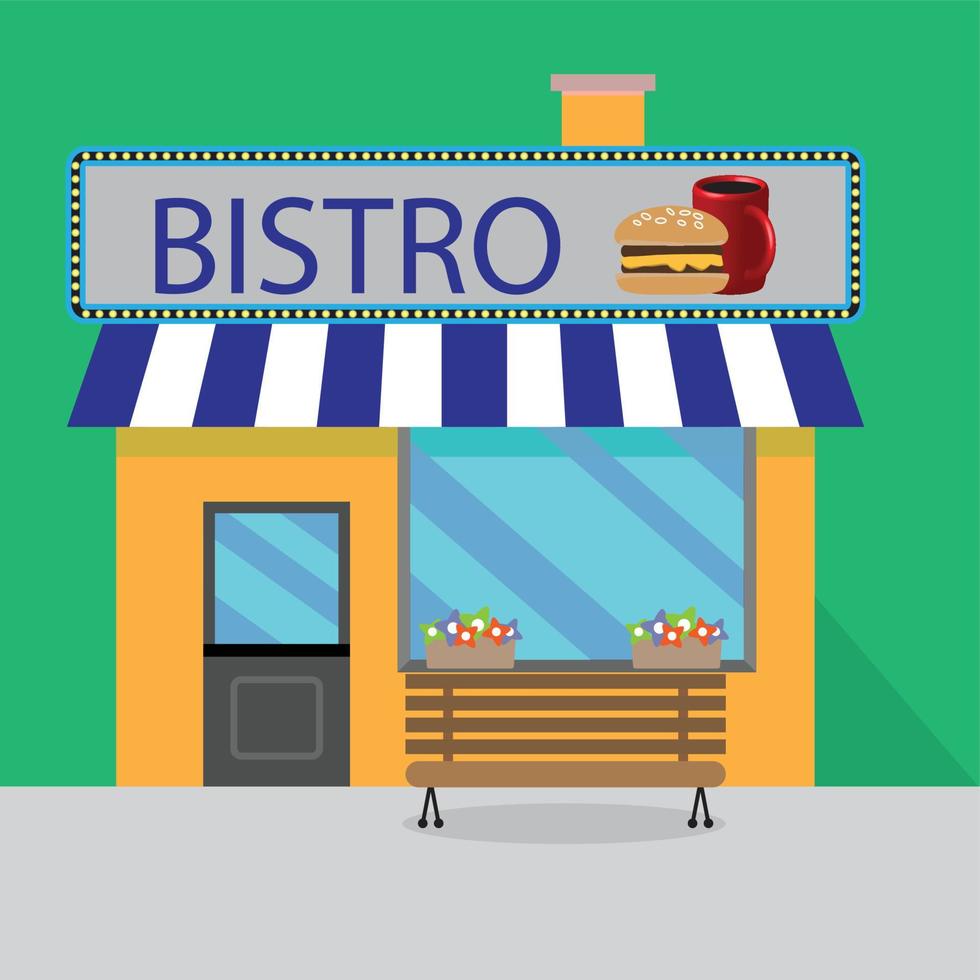 construção bistro desenho animado estilo vetor