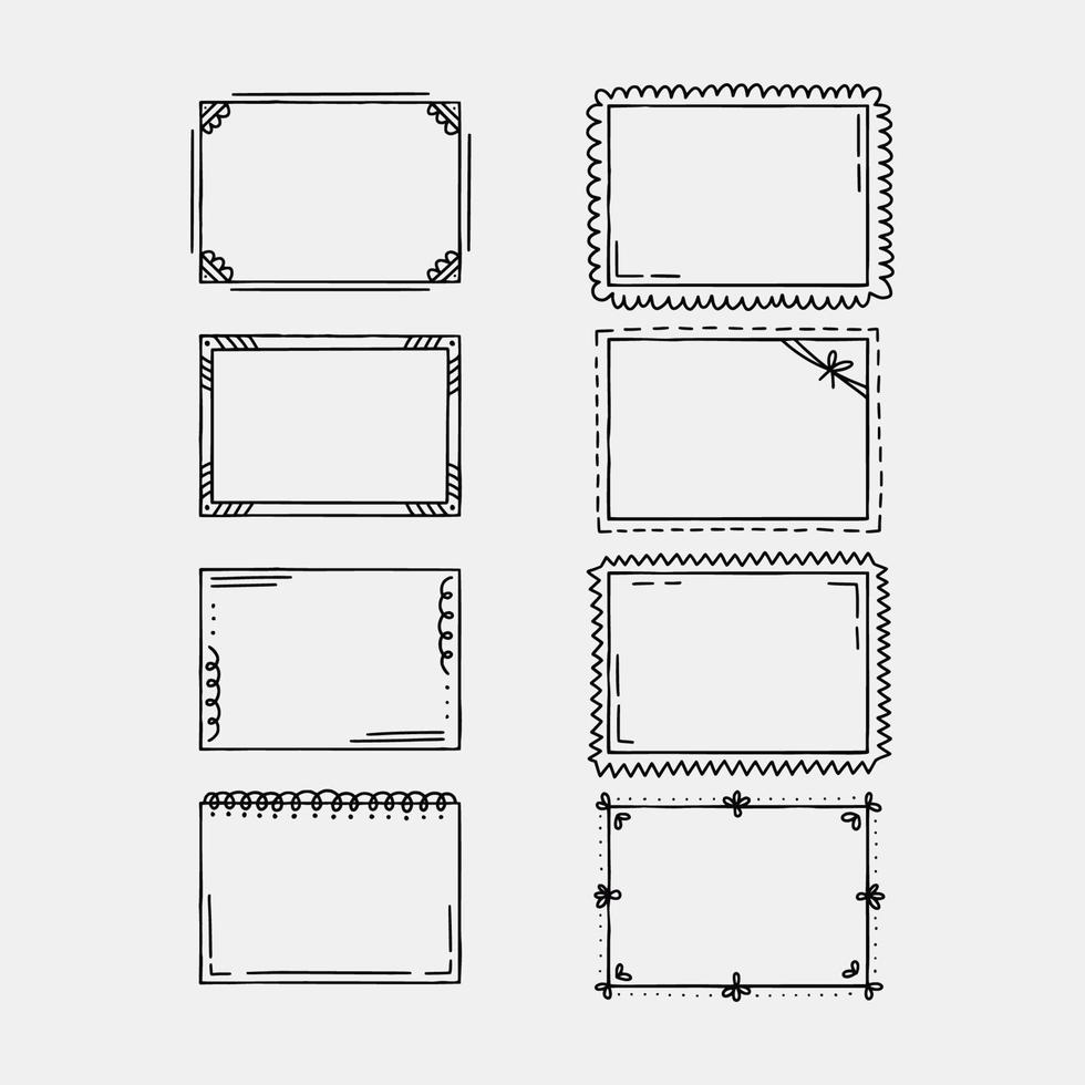 mão desenhado rabisco quadros vetor