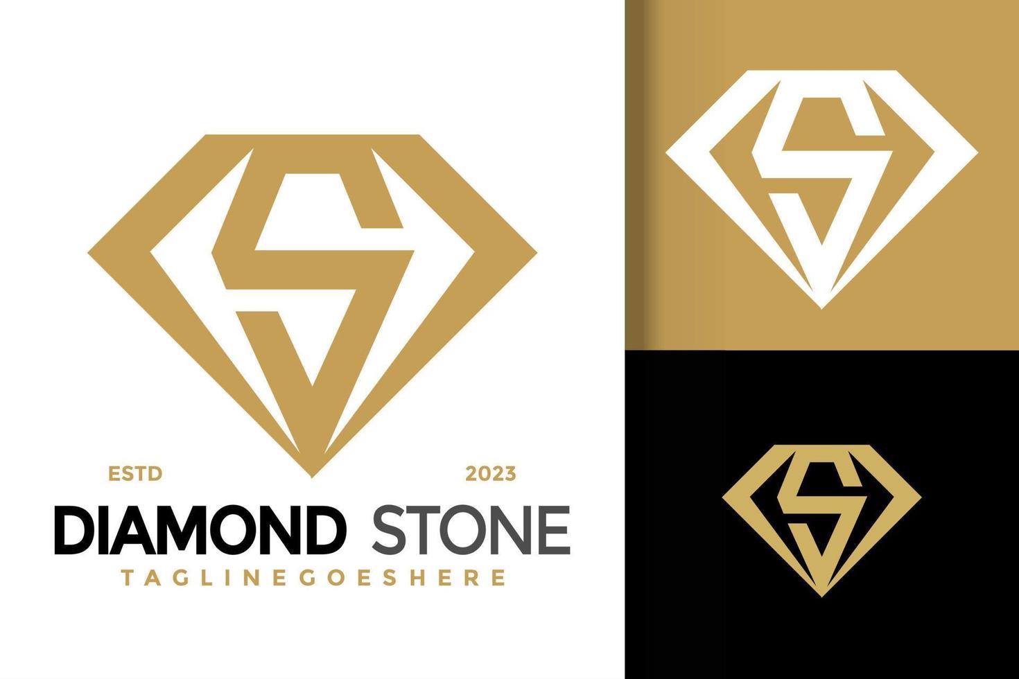 carta s diamante pedra logotipo vetor ícone ilustração