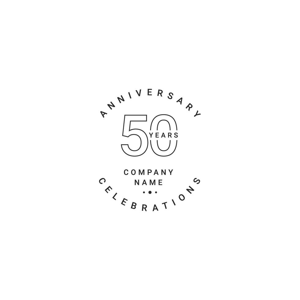 Celebração de aniversário de 50 anos ilustração de design de modelo vetorial de sua empresa vetor