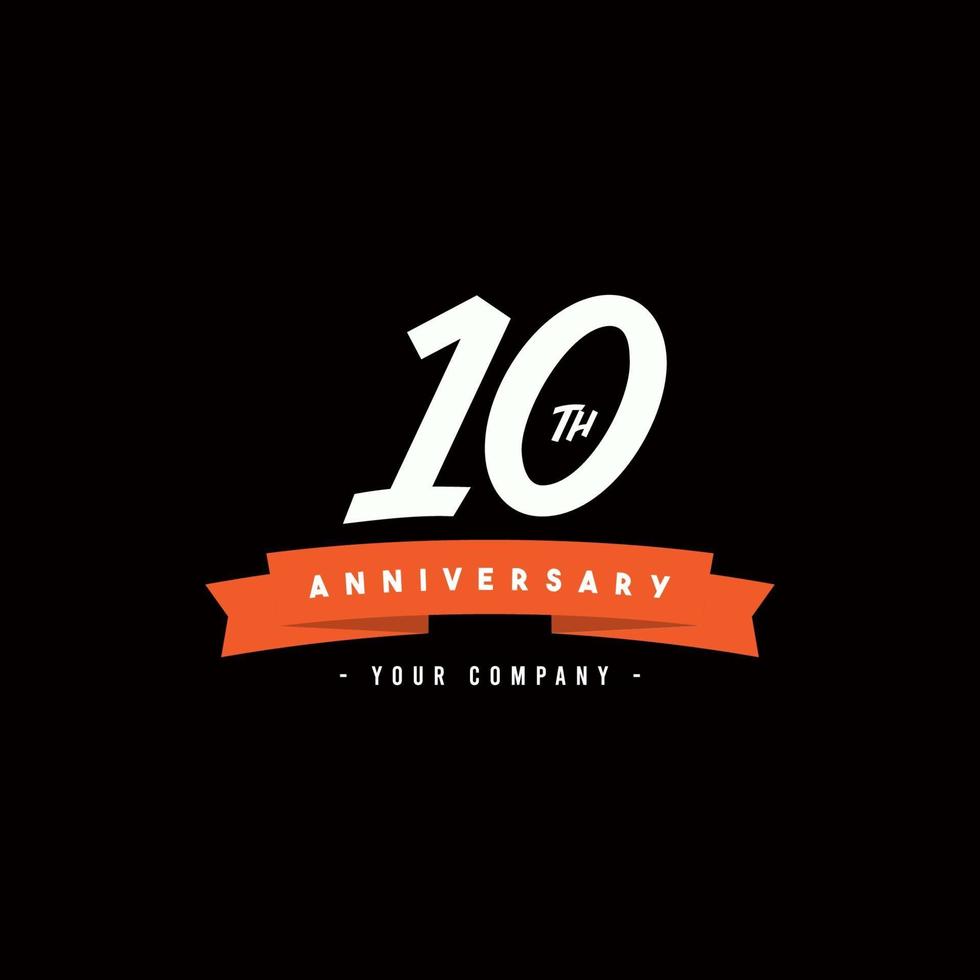 Celebração de 10 anos de aniversário ilustração de design de modelo de vetor de sua empresa