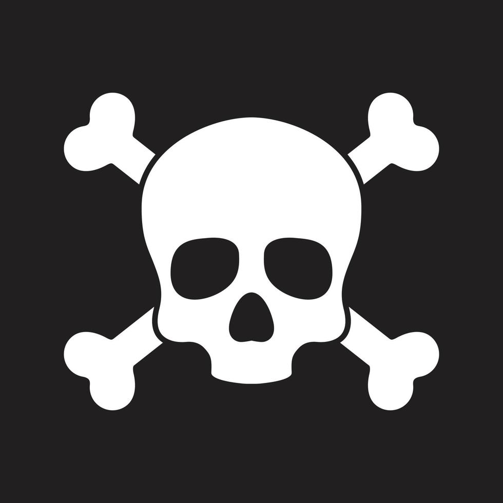 crânio pirata ícone logotipo vetor Cruz osso dia das Bruxas ilustração gráfico