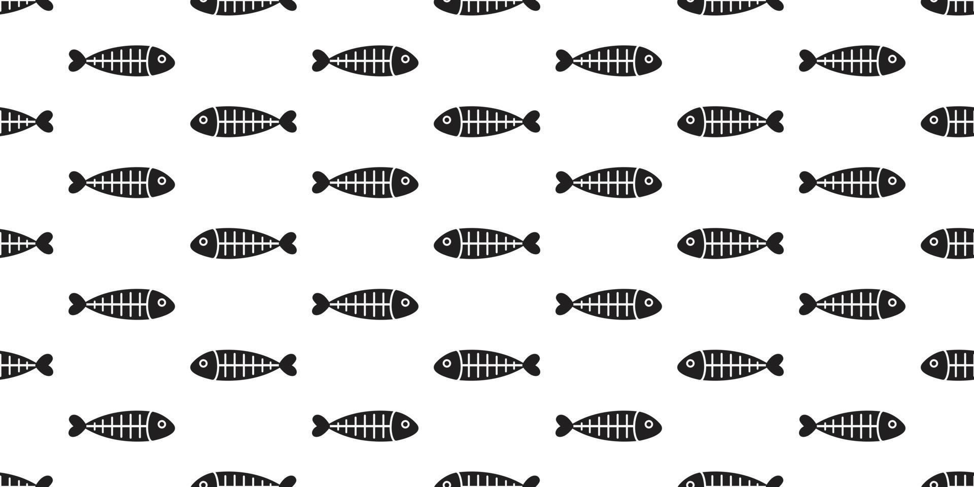 peixe desatado padronizar vetor peixe osso Tubarão barbatana salmão isolado papel de parede fundo repetir