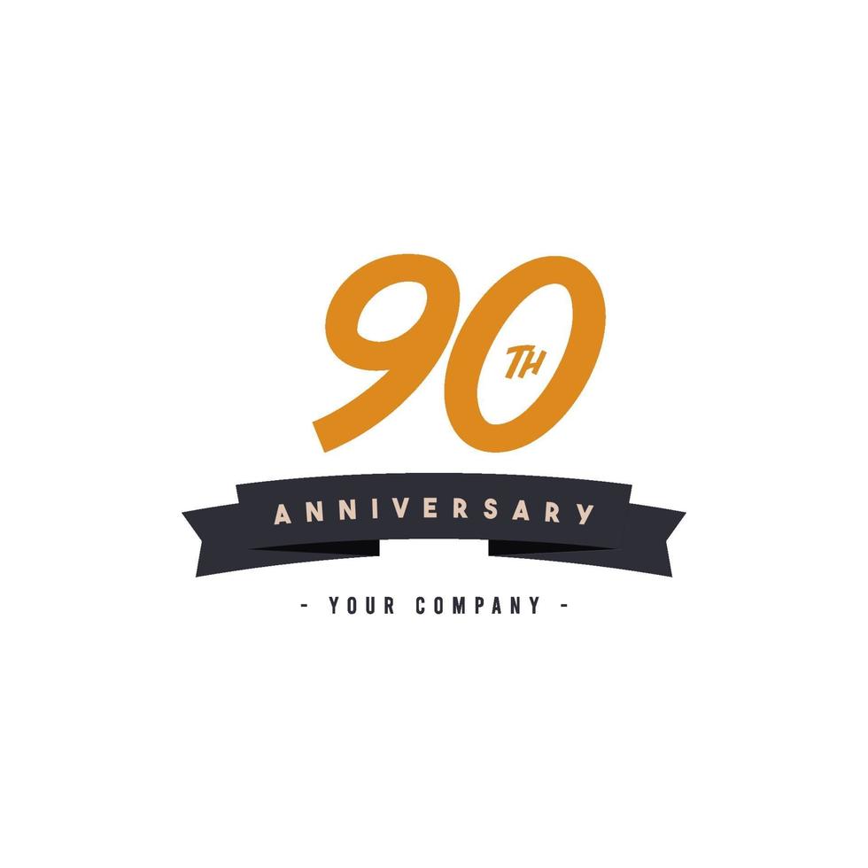 Comemoração do aniversário de 90 anos ilustração de design de modelo vetorial de sua empresa vetor