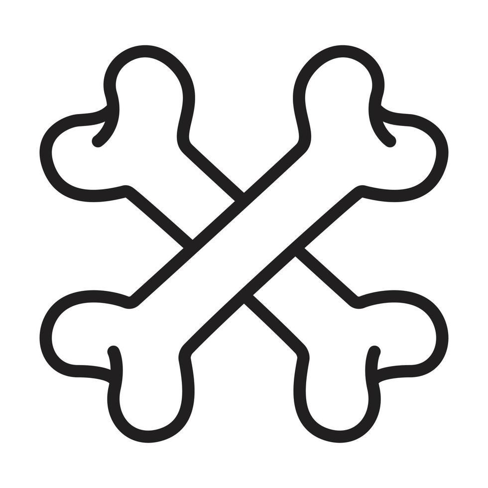 ossos cruzados crânio pirata cachorro vetor logotipo ícone dia das Bruxas ilustração rabisco