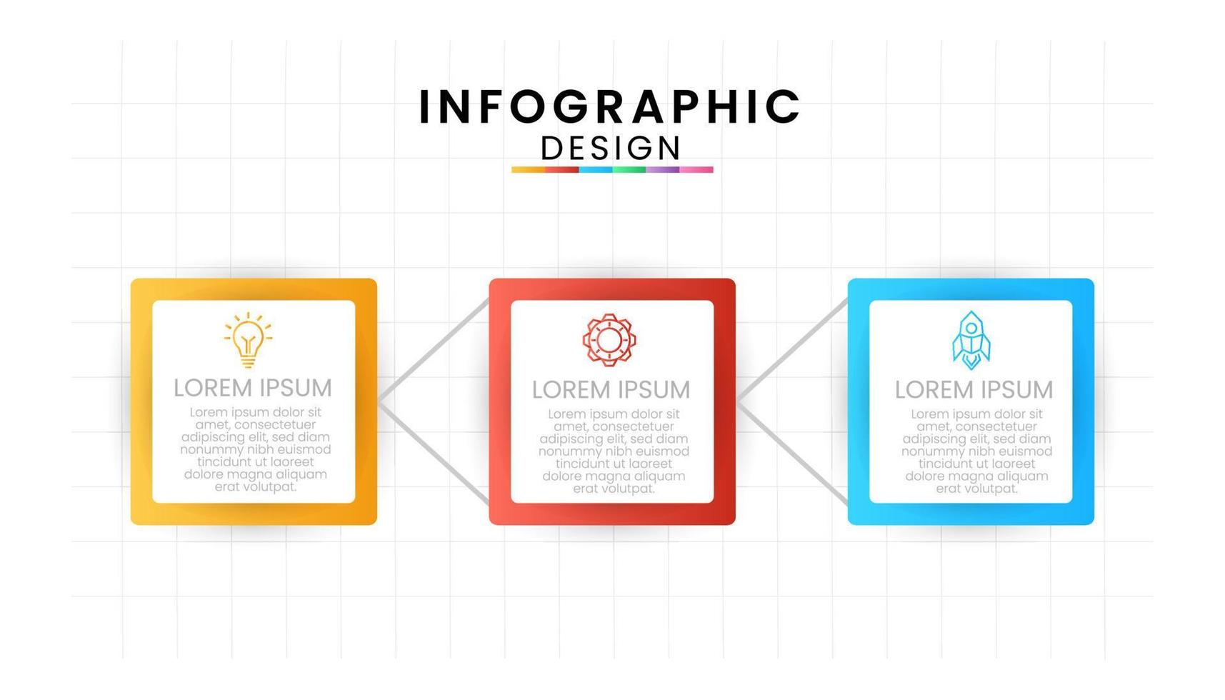 o negócio dados processo gráfico conceito. círculo infográfico ícones projetado para moderno fundo modelo com 3 opções, passos, peças. vetor