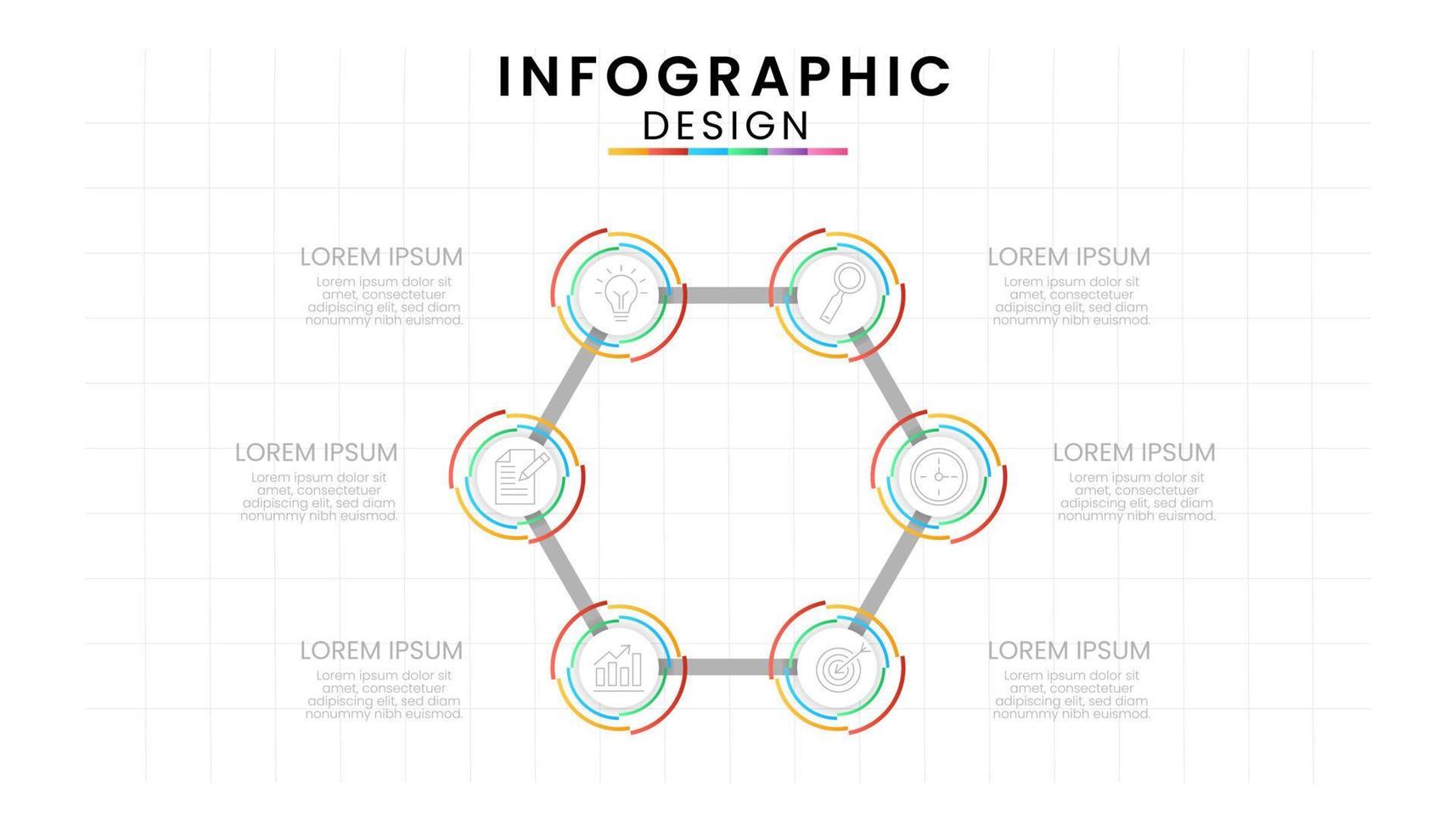 infográfico modelo para negócios. círculo conceito com 5 degrau vetor