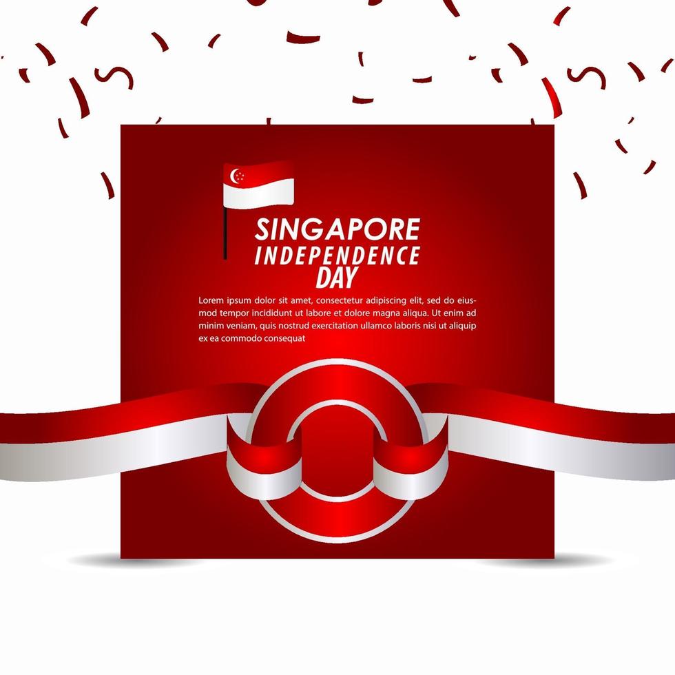 ilustração do design do modelo do vetor da celebração do dia da independência de Singapura
