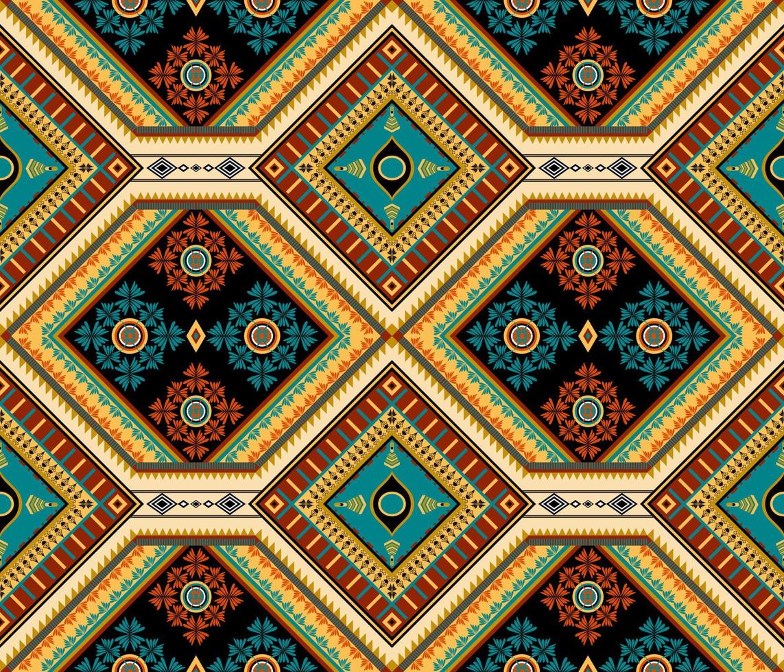 colorida étnico folk geométrico desatado padronizar dentro vetor ilustração Projeto para tecido, esteira, tapete, lenço, invólucro papel, telha e Mais
