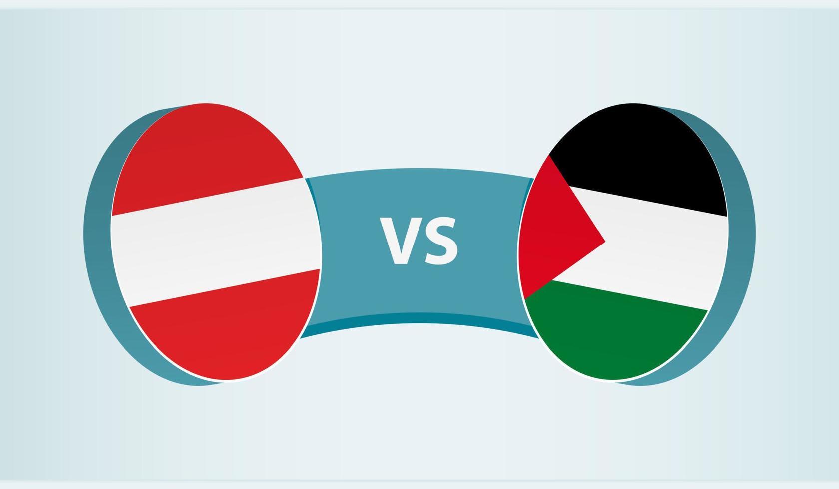 Áustria versus Palestina, equipe Esportes concorrência conceito. vetor