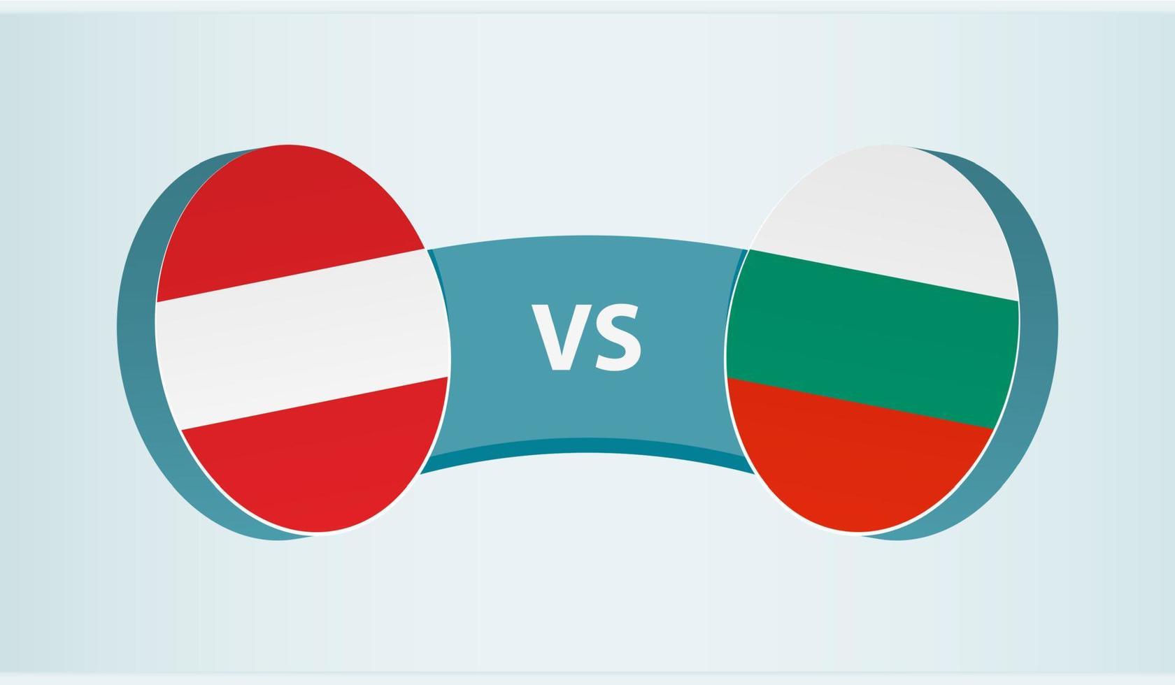 Áustria versus Bulgária, equipe Esportes concorrência conceito. vetor