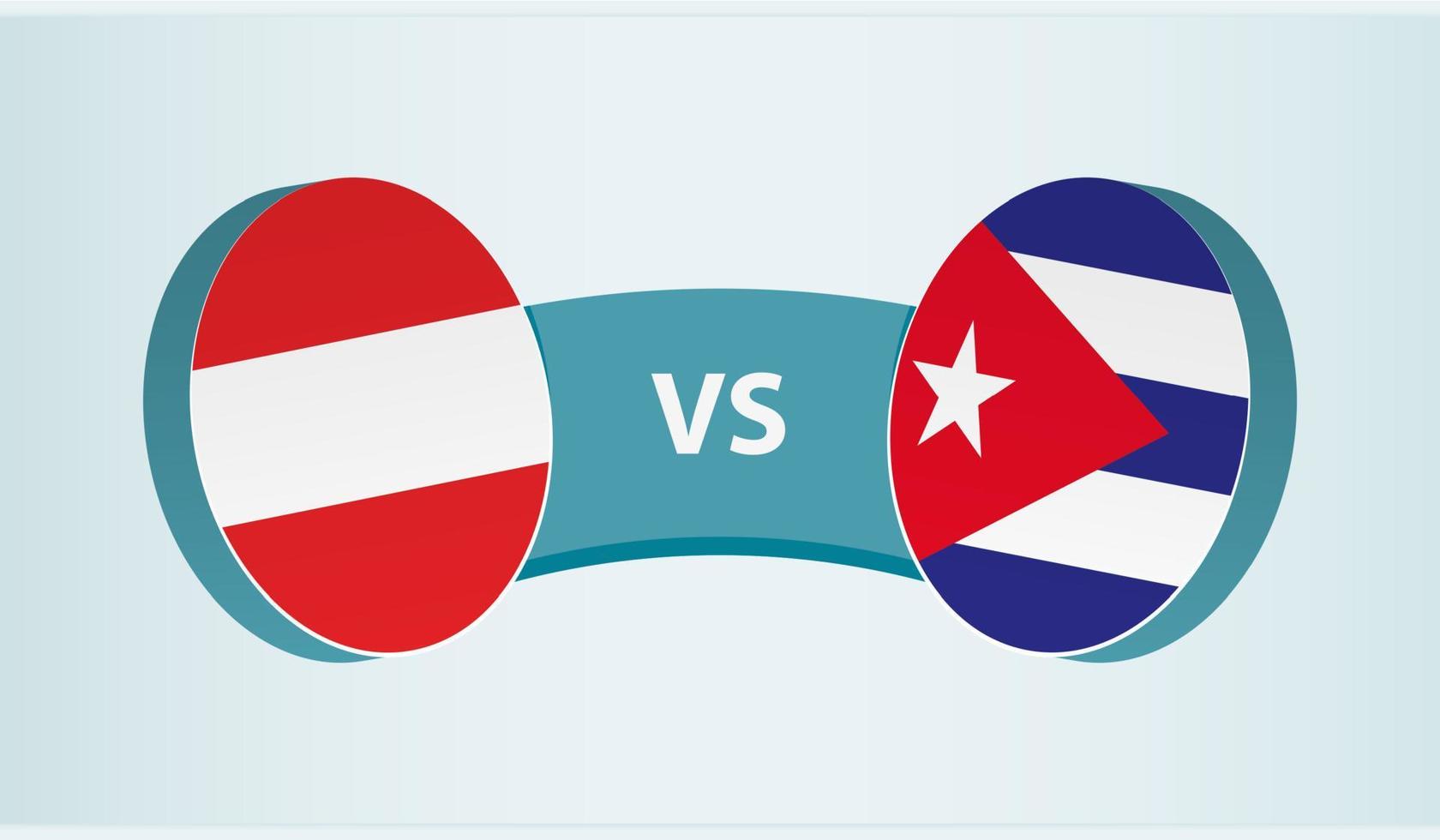 Áustria versus Cuba, equipe Esportes concorrência conceito. vetor