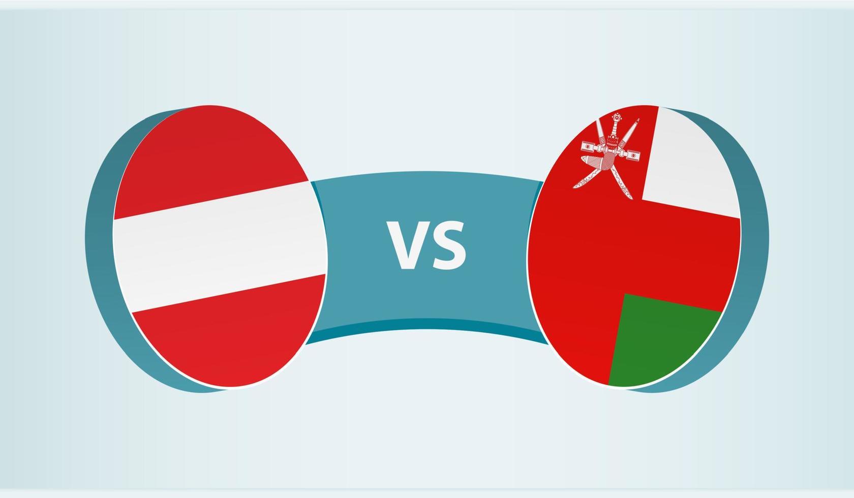 Áustria versus Omã, equipe Esportes concorrência conceito. vetor