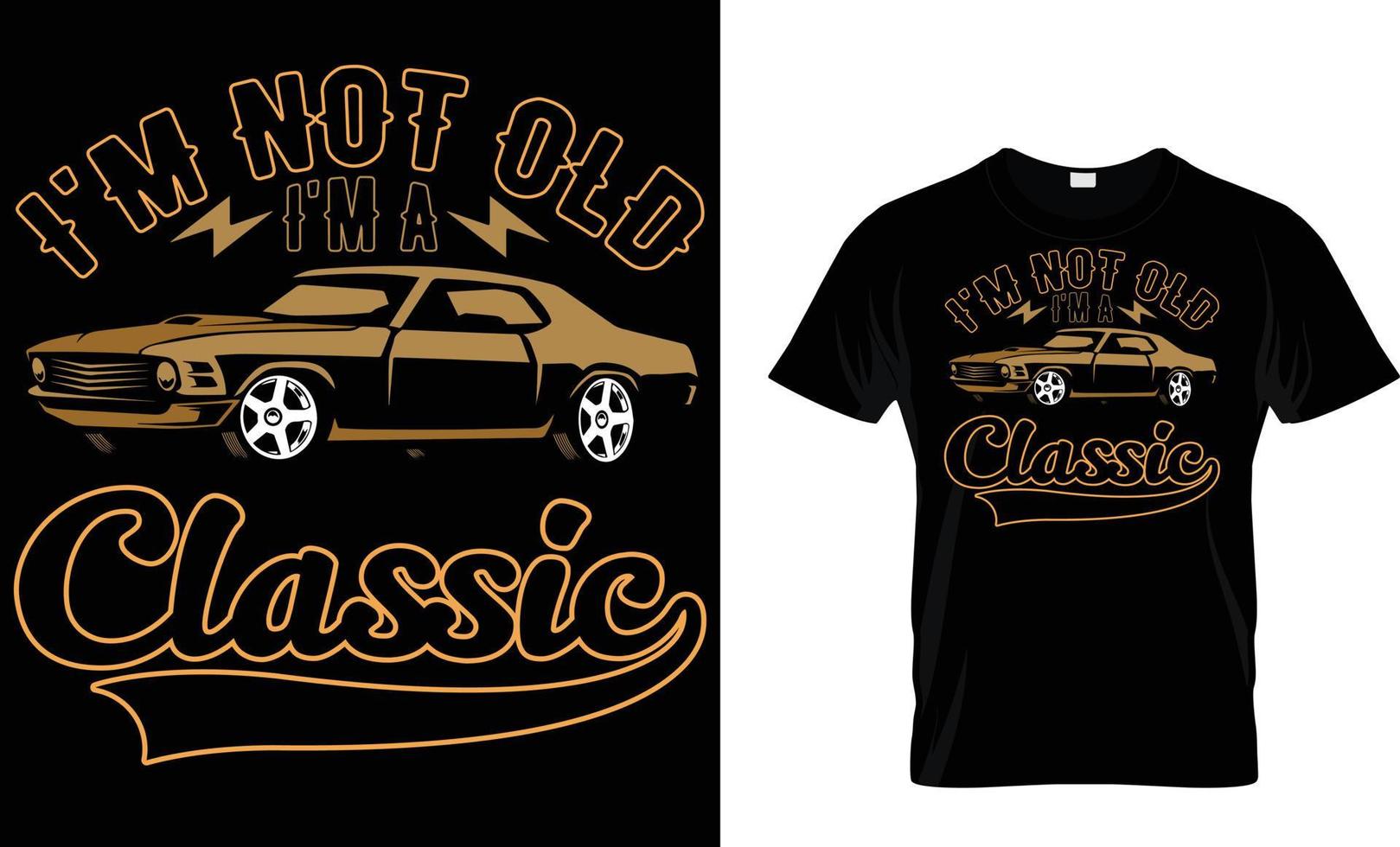 carro, clássico, vetor camiseta Projeto