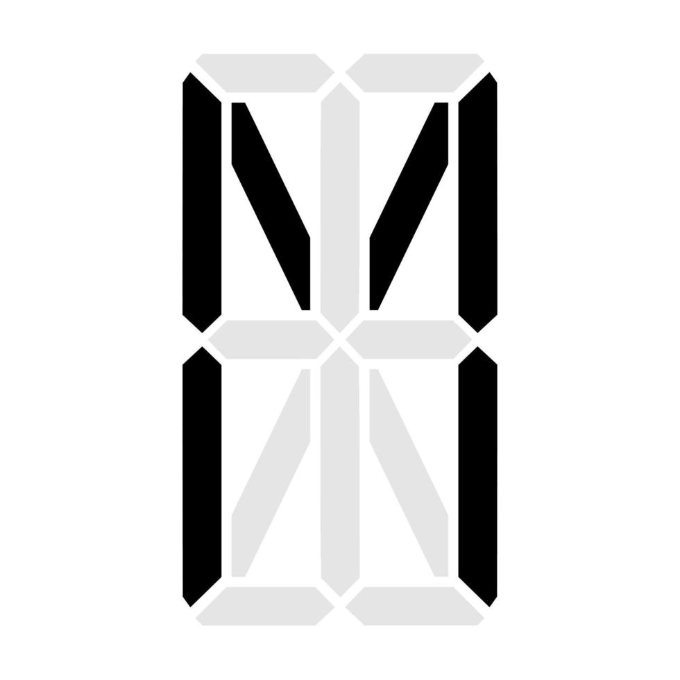 ilustração simples de letra digital ou símbolo de figura eletrônica da letra m vetor